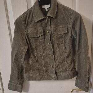 Talbots Olive Corduroy Jean Jacket